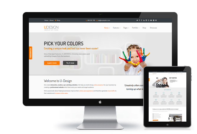  U-Design, grand and simple, enterprise business, WordPress theme