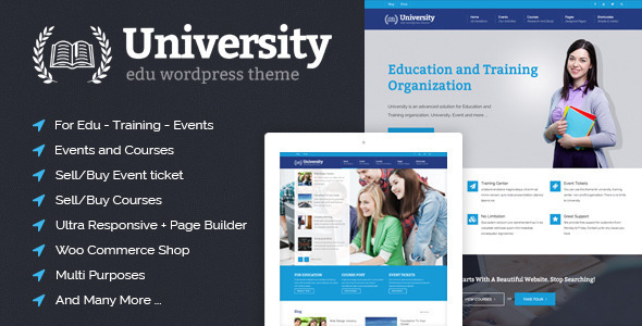  WordPress Theme of University Training Education Course