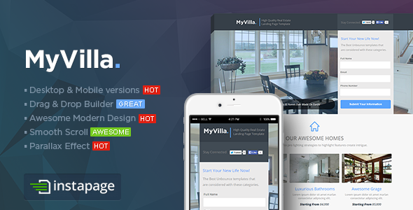 MyVilla - 房地产Instapage模板