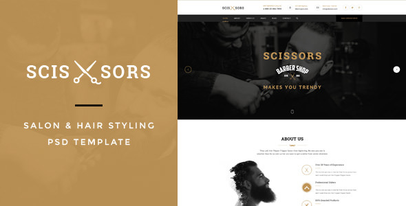  Scissors v1.0 - salon image design PSD template