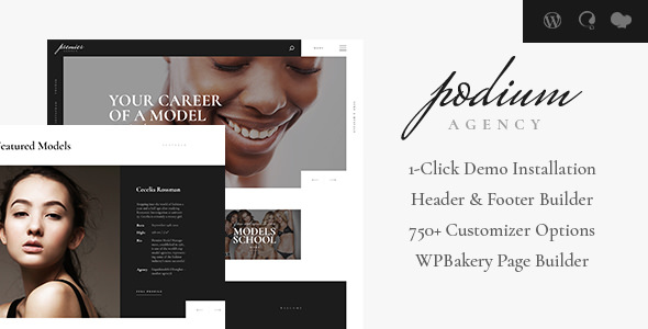  Podium - WordPress theme of model agency website