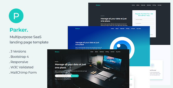  Parker - Software Landing Page HTML Template