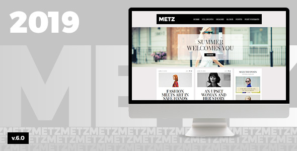  Metz - Fashion magazine website template WordPress theme