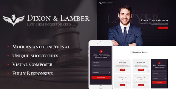 Dixon & Lamber - Law Firm WordPress Theme
