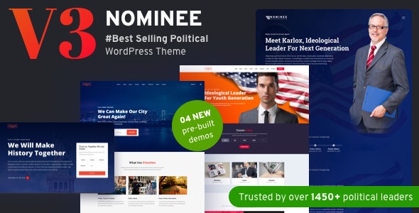  Nominee - WordPress Theme of Charity Government Organization Election Template