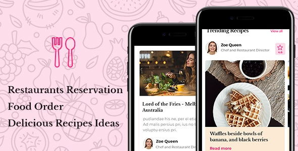  Vanille - Mobile website template for restaurant reservation food distribution