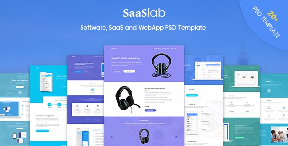 SaaSLab - 软件SaaS/WebApp网站设计PSD模板