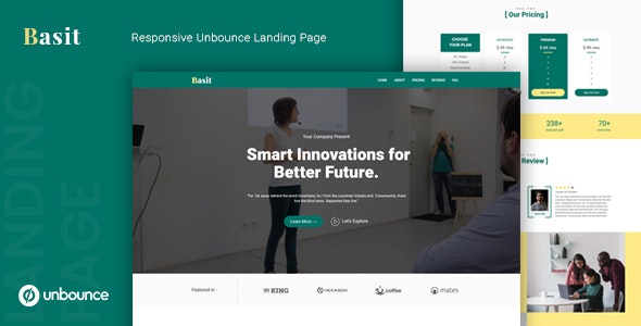  Basit - Unbounce Multipurpose Landing Page Website Template