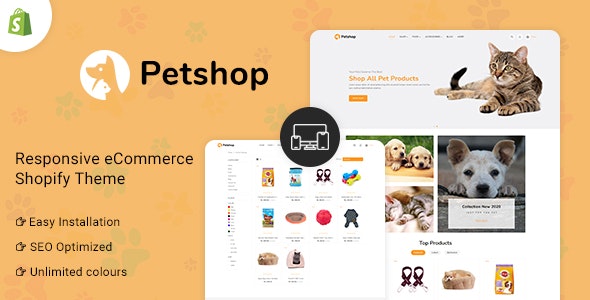  Petshop - Pet supplies store Shopify website template