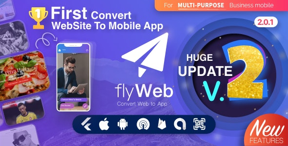  FlyWeb for Web to App Converter Flutter+Admin Panel - open source mobile application