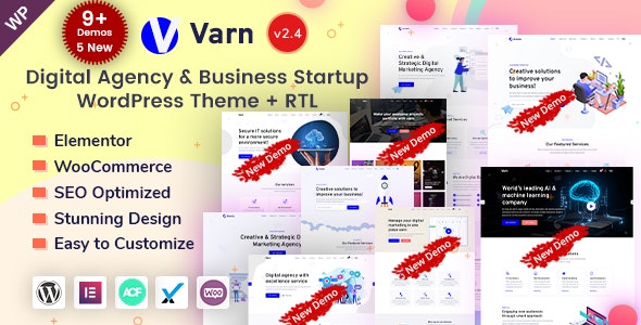 Varn - IT & SEO Marketing Agency Portfolio WordPress Theme