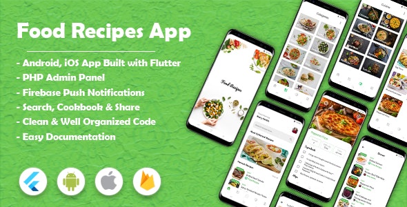  Food Recipes Flutter App - Food&Beverage Android&iOS App