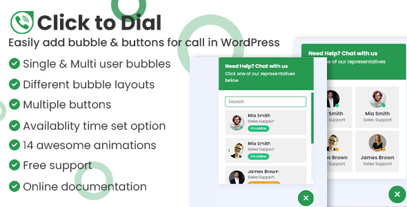  Click to dial - click the website to call the WordPress plug-in