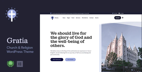  Gratia - Responsive Church Religion Temple Website WordPress Template
