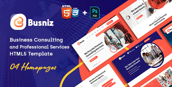  Busniz - HTML5 template for professional enterprise consulting service finance and tax website