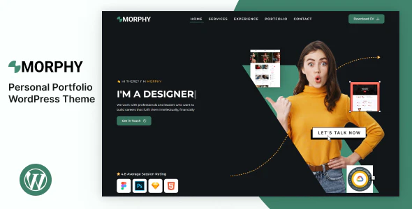  Morphy - WordPress template for professional e-resume website