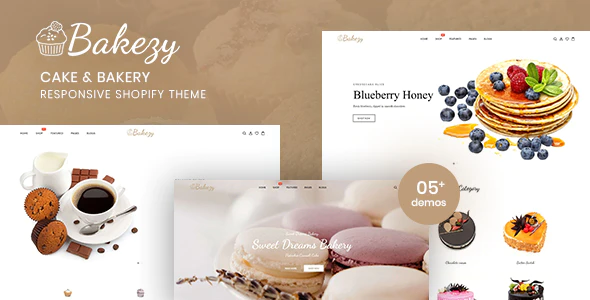  Bakezy - Cake Dessert Bakery Western Food Website Shopify Template