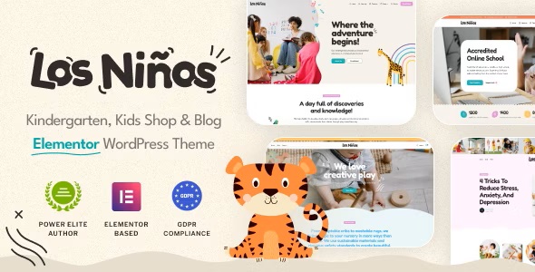  Los Ninos - WordPress template for distance education kindergarten school website