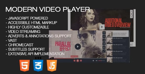  Modern Video Player for Wordpress - Powerful video and audio player